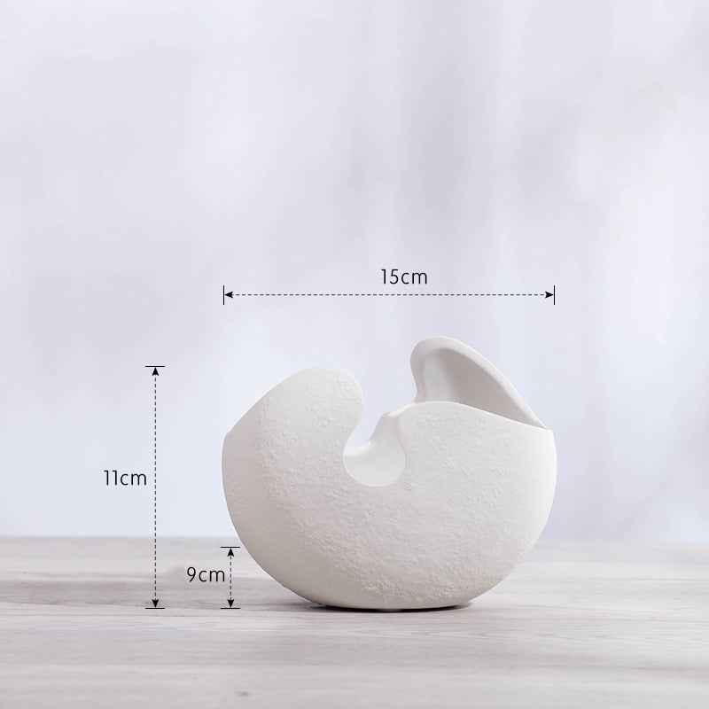 Creative Ceramic Eggshell Vase - Abstract Shaped Planter for Modern Decor