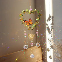 Load image into Gallery viewer, Crystal Suncatcher Wind Chime – Butterfly &amp; Leaf Moon Garden Decoration for Light Reflection
