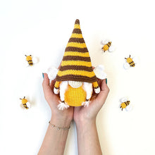 Load image into Gallery viewer, &quot;Bee Day Knitted Plush Gnome Doll – Bumblebee Home Decor with Flower and Wings&quot;
