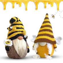 Load image into Gallery viewer, &quot;Bee Day Knitted Plush Gnome Doll – Bumblebee Home Decor with Flower and Wings&quot;
