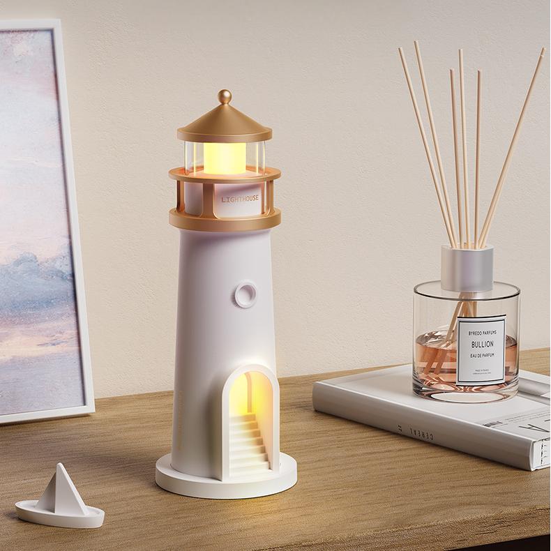 Smart Sensing Lighthouse LED Night Light with Moon Projection