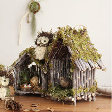 Load image into Gallery viewer, Fake Owl Bird Nest House | Handwoven Grass Garden Decoration for Outdoor &amp; Indoor

