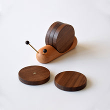 Load image into Gallery viewer, North American black walnut creative snail coaster
