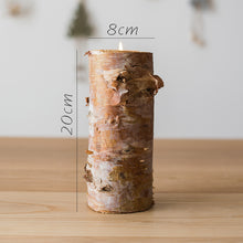 Load image into Gallery viewer, Scandinavian Birch Wood Candle Holder with Glass Insert | Nordic Home Decor
