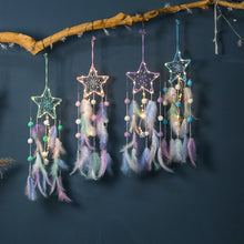 Load image into Gallery viewer, Dreamcatcher Cat Moon Star Weaving Feather Wall Decor
